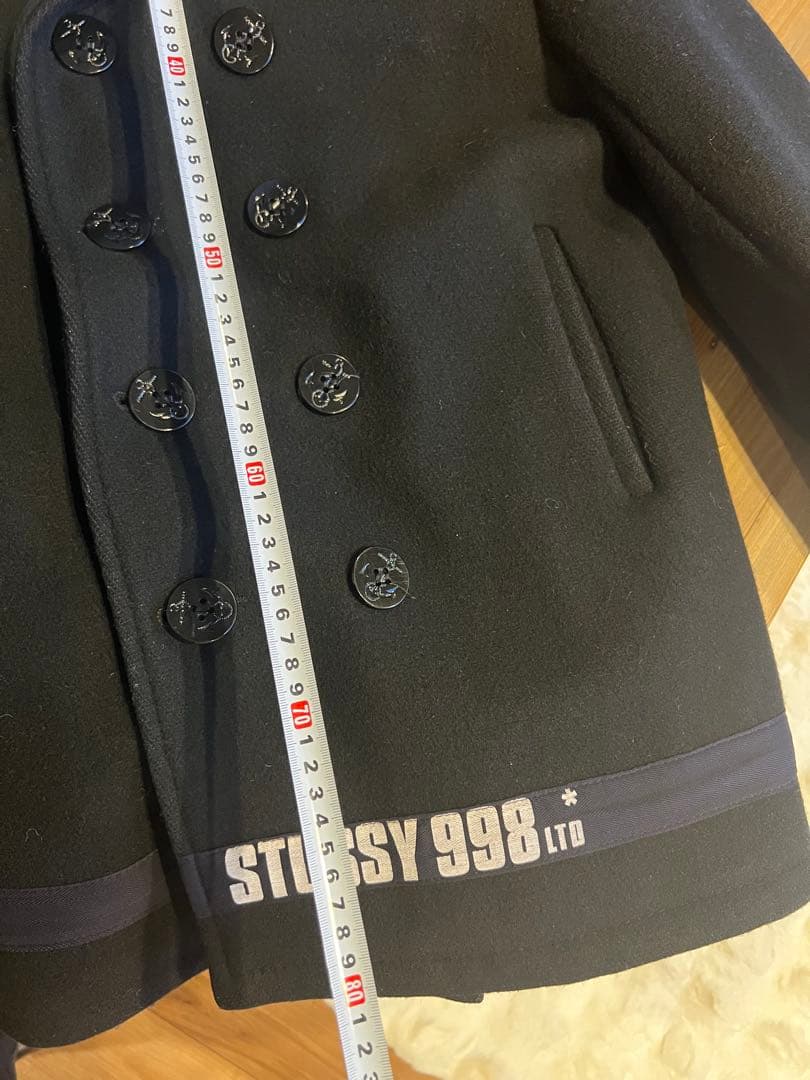 s*t様 名作　stussy×schott 98年製　限定ピーコート　黒　USA