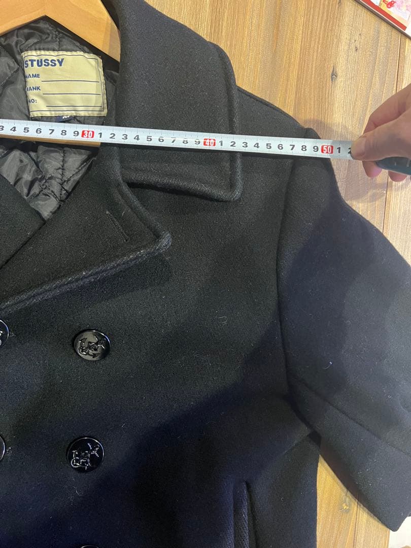 s*t様 名作　stussy×schott 98年製　限定ピーコート　黒　USA