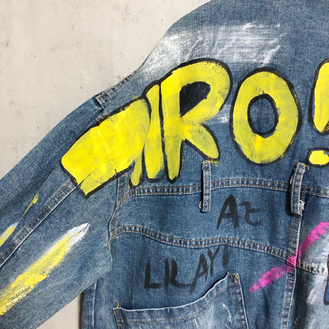 グラフィティ オーバーサイズ ペイントデニムジャケット