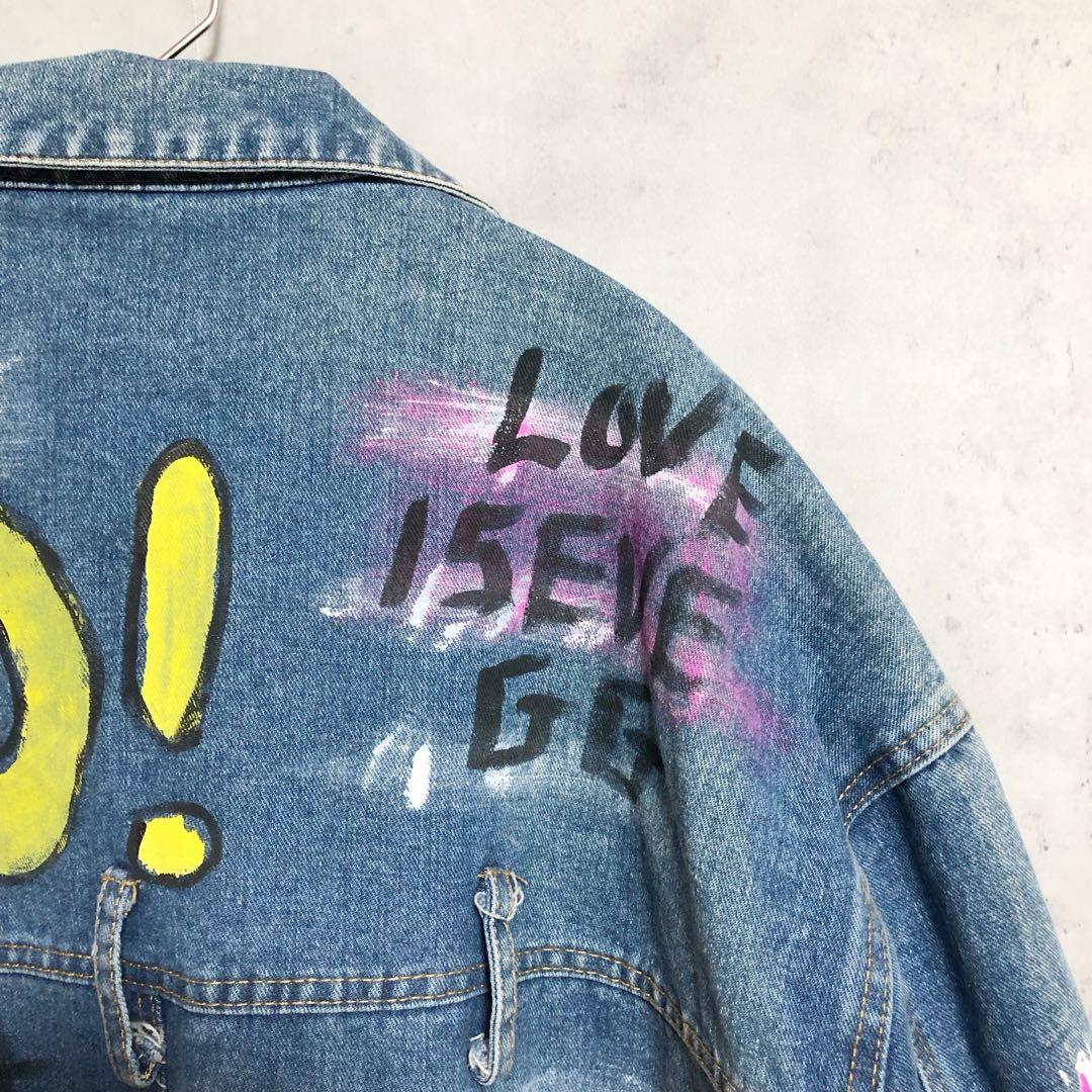 グラフィティ オーバーサイズ ペイントデニムジャケット