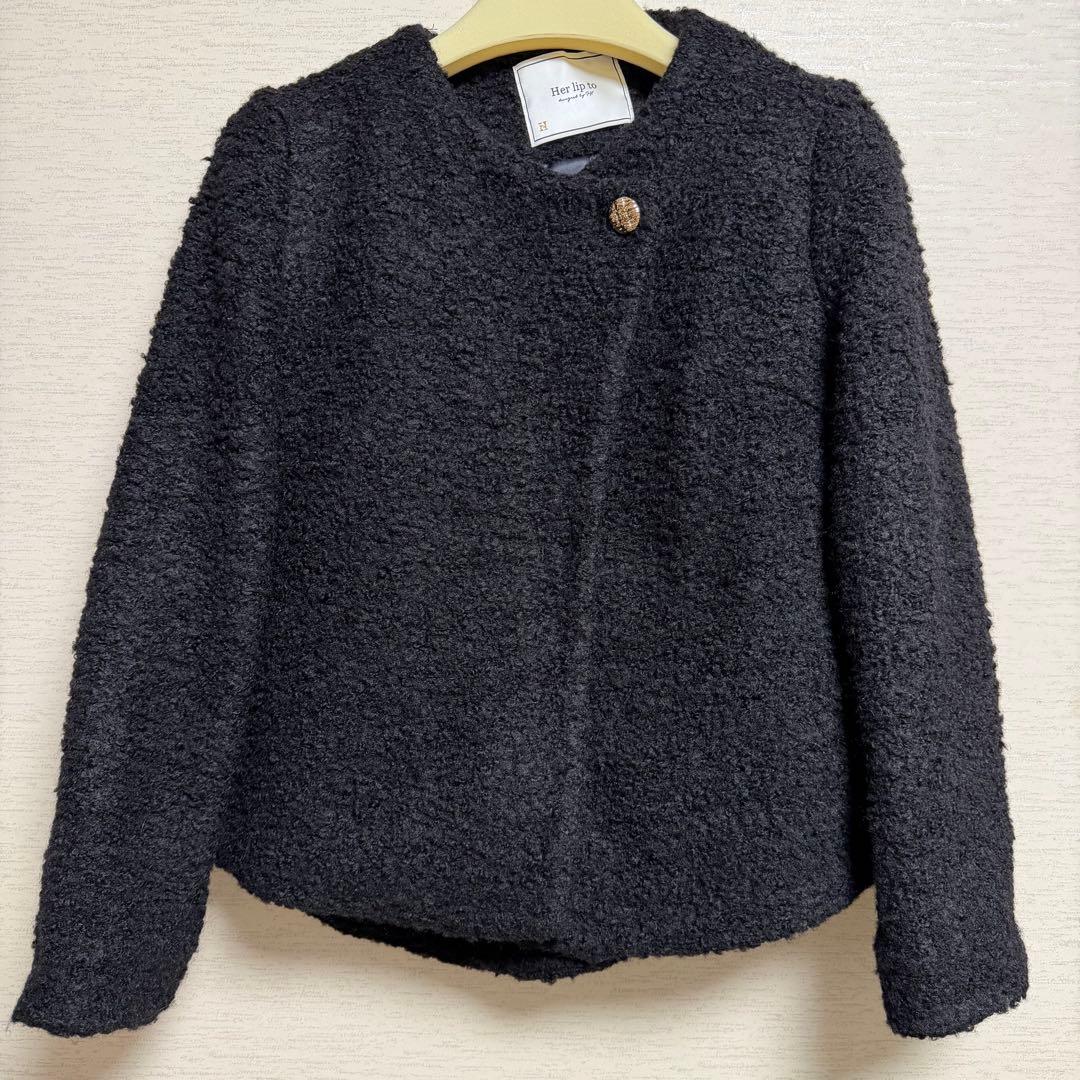 Herlipto Elise Boucle Peplum Coat 未使用