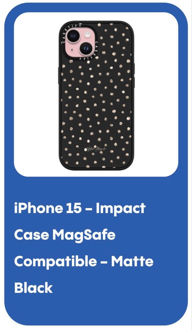 【iPhone15】正規品CasetifyGirlyGoldDotMagSafe