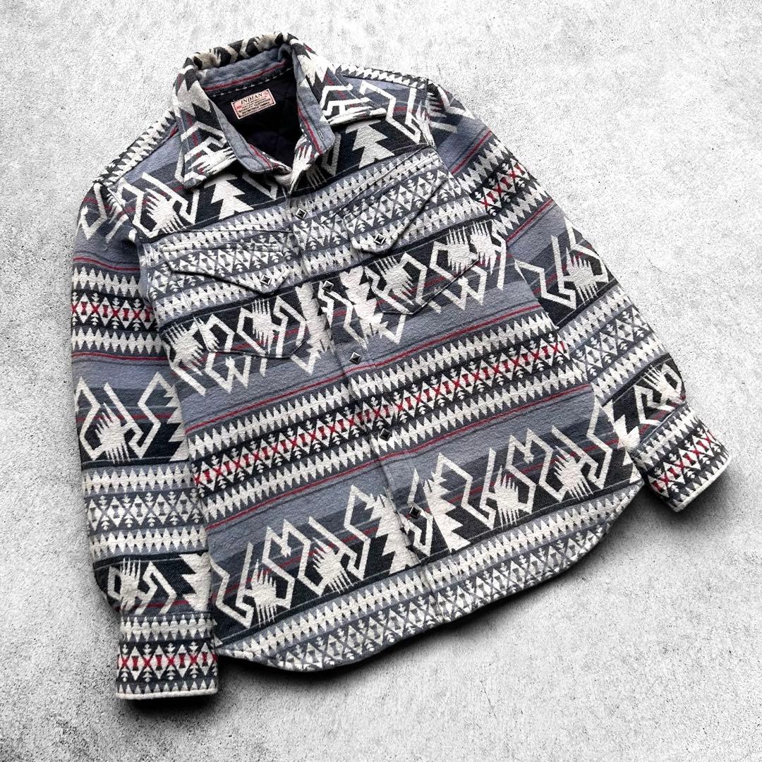 希少 インディアンモーターサイクル ネイティブ柄 ウール ジャケット 東洋