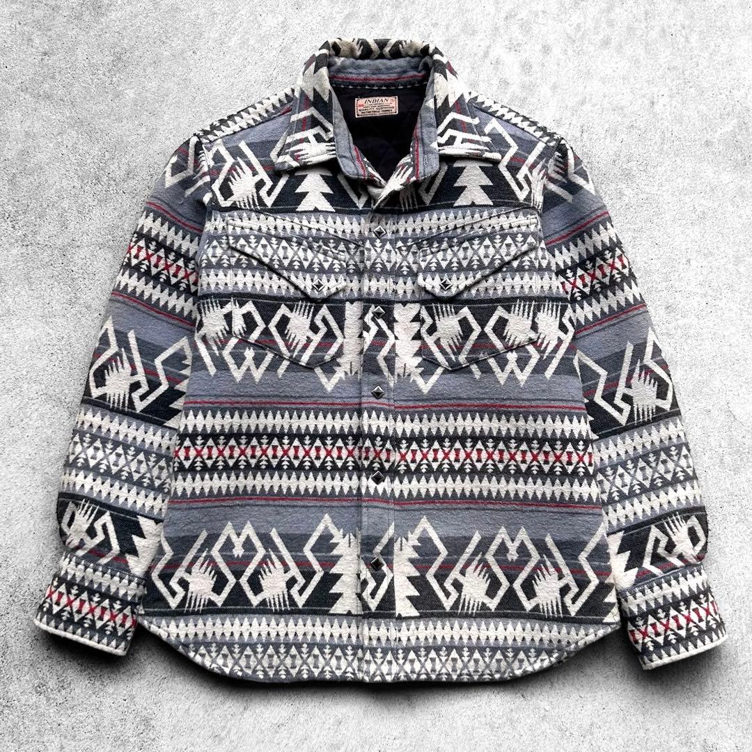 希少 インディアンモーターサイクル ネイティブ柄 ウール ジャケット 東洋