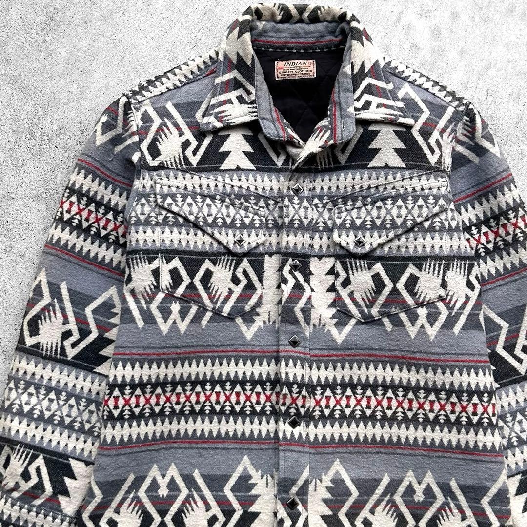 希少 インディアンモーターサイクル ネイティブ柄 ウール ジャケット 東洋