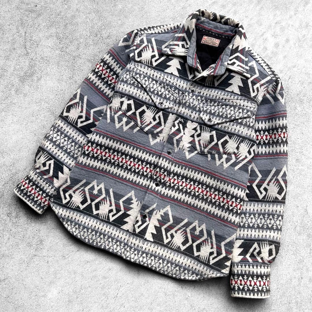 希少 インディアンモーターサイクル ネイティブ柄 ウール ジャケット 東洋