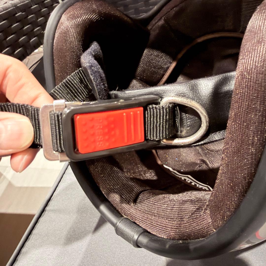 ジェットヘルメット レッドブラック ファイヤーパターン 72 JAM