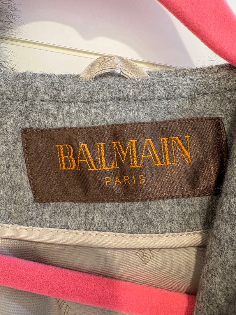 BALMAIN カシミア100 フォックスファー