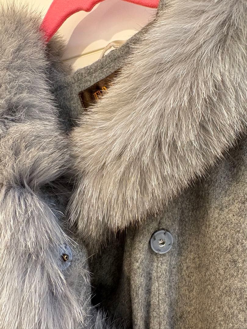 BALMAIN カシミア100 フォックスファー