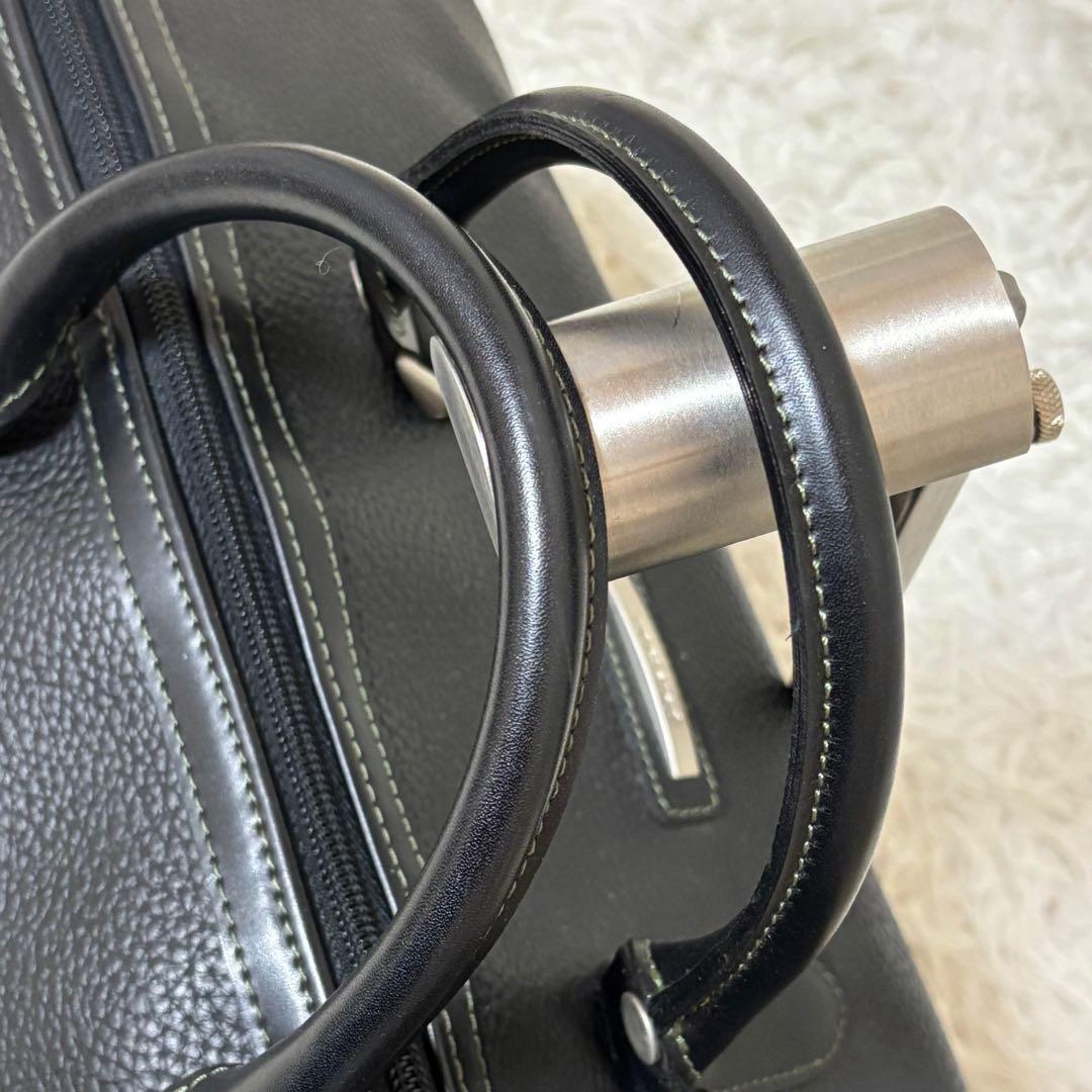 良品✨ ピエールカルダン ボストンバッグ シボ革 黒 ブラック