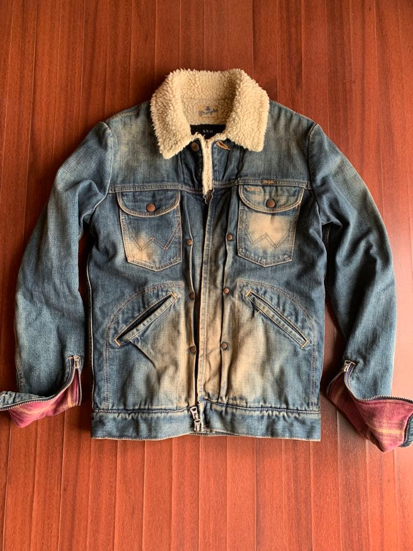 AKM×Wrangler ボア デニムジャケット ラングラー　Lサイズ