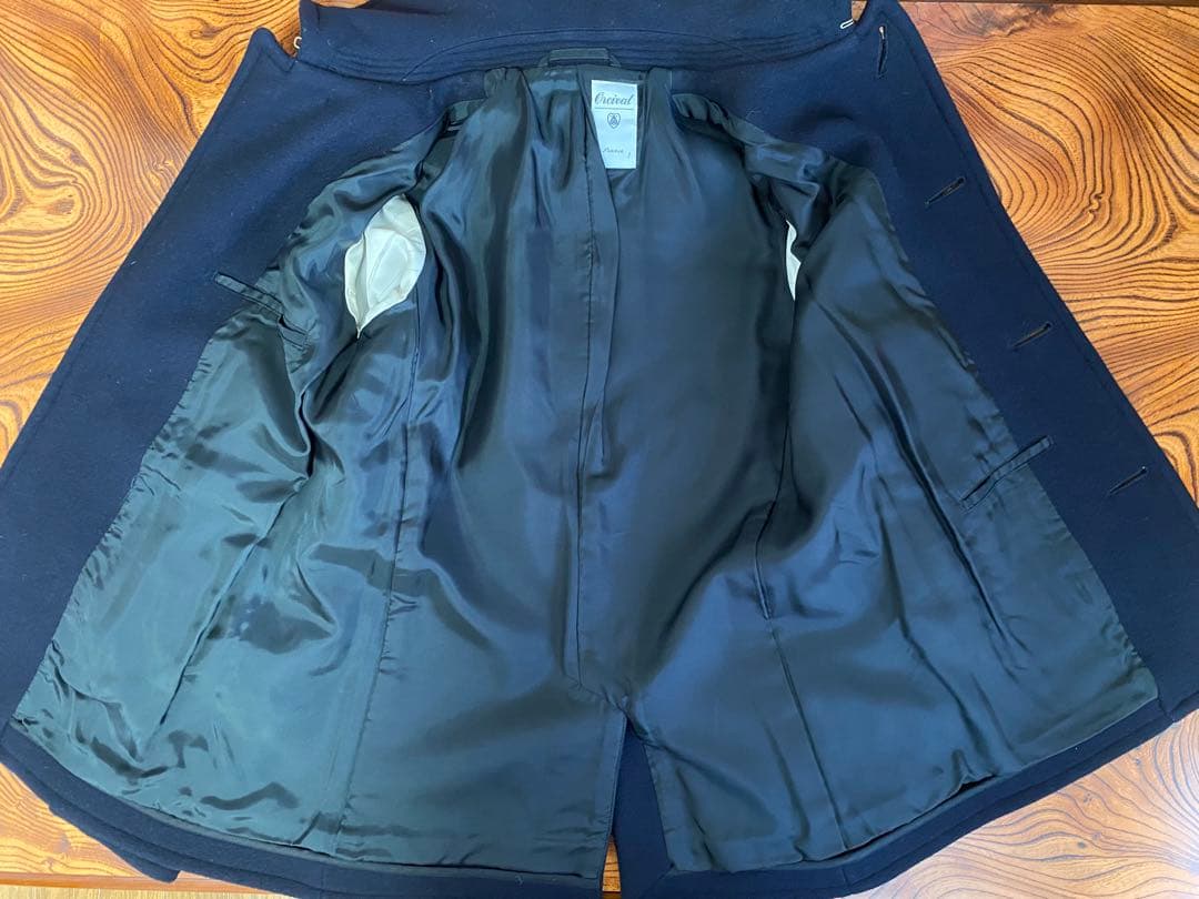 ORCIVAL ネイビー フード付き ウールコート