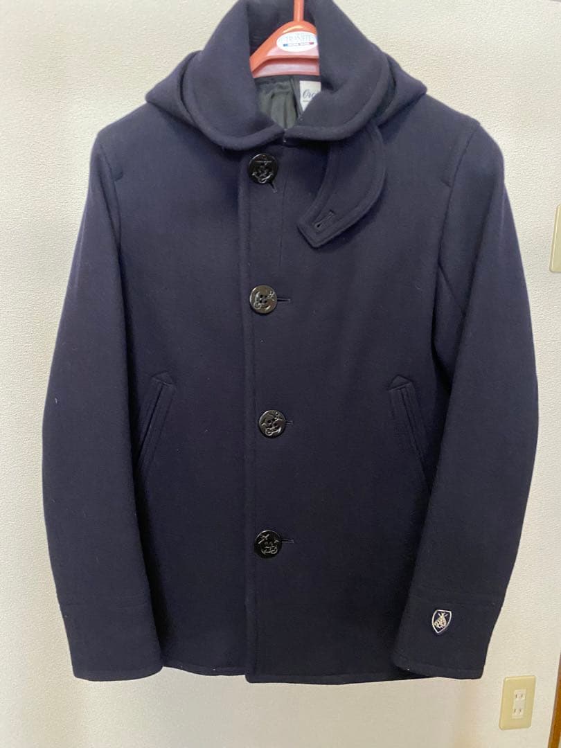 ORCIVAL ネイビー フード付き ウールコート