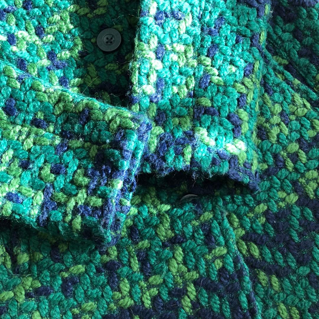 デシグアル　コート　ツイード　グリーン