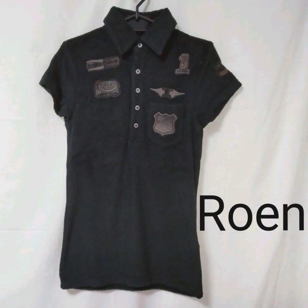 美品✨Roen タオル生地 半袖ポロシャツ 黒