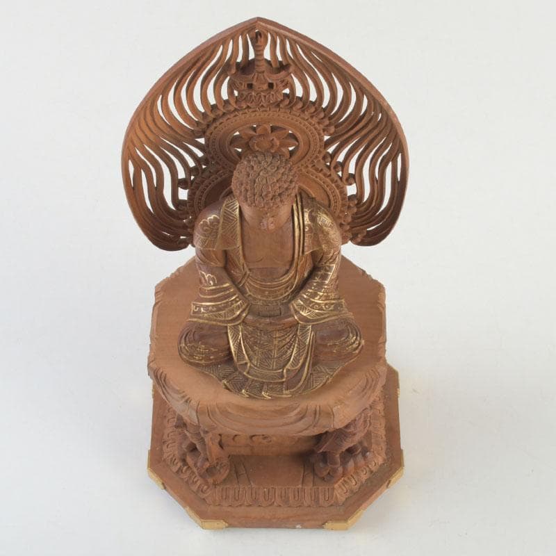 江戸(倉庫)　仏教美術　桧彫刻　大日如来像　仏像　置物　V　9312