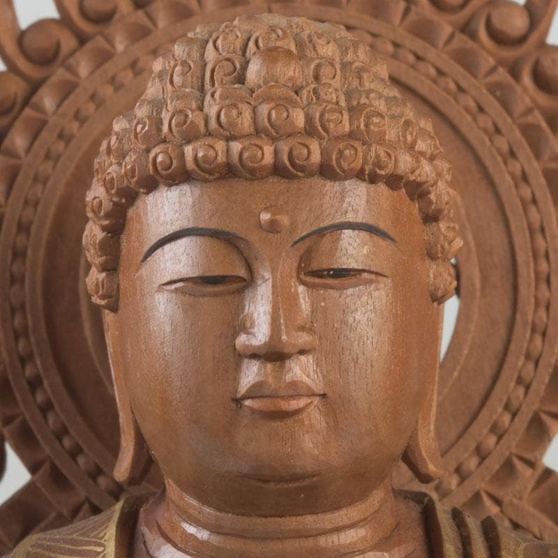 江戸(倉庫)　仏教美術　桧彫刻　大日如来像　仏像　置物　V　9312