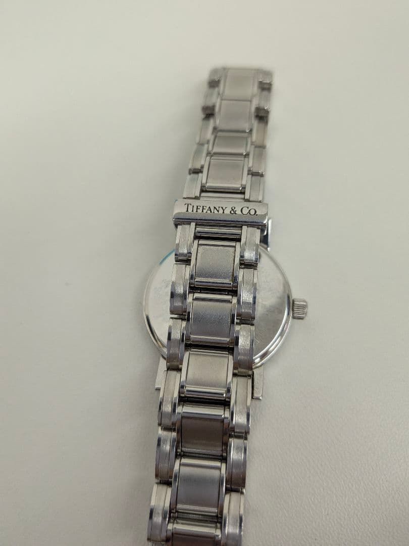 ティファニー　アトラスデイト　レディース腕時計　黒文字盤　ケース共箱有り　稼動品
