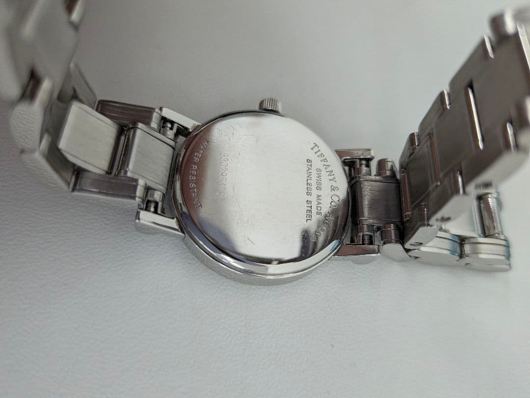 ティファニー　アトラスデイト　レディース腕時計　黒文字盤　ケース共箱有り　稼動品