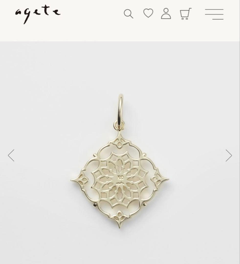 アガット　k10 透かし　フラワー　チャーム