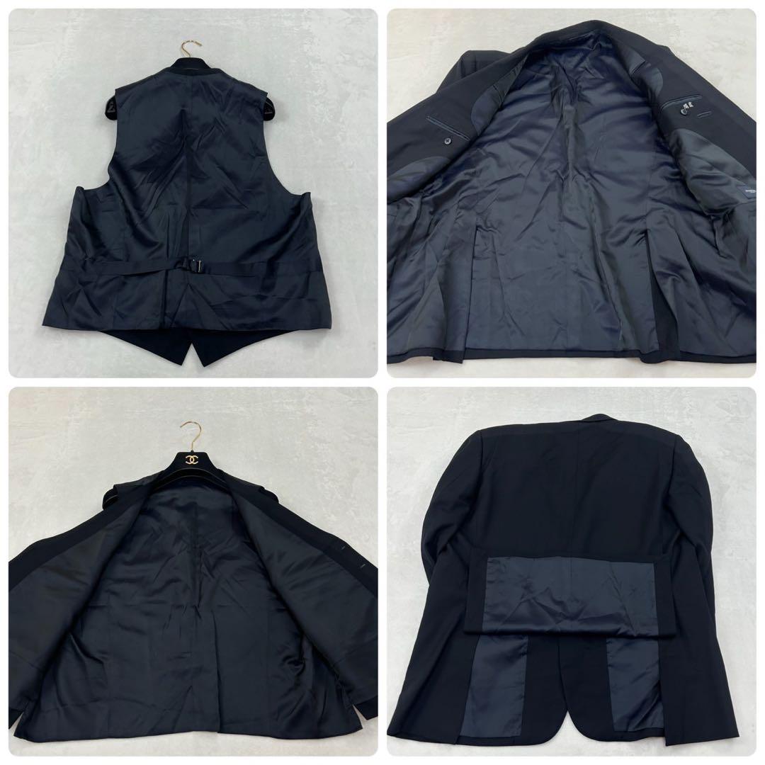 I5⑤ XL BB7 バーバリーロンドン ベスト付き シングル スーツ メンズ