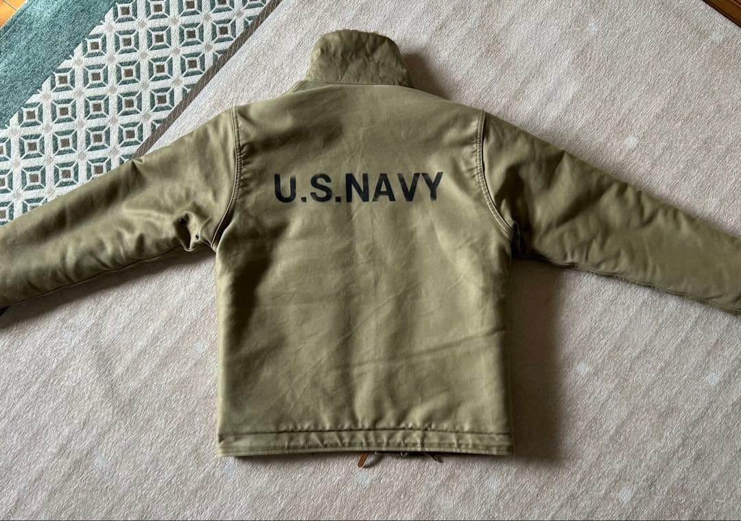 HOUSTON N-1 デッキジャケット 38 ヒューストン NAVYステンシル