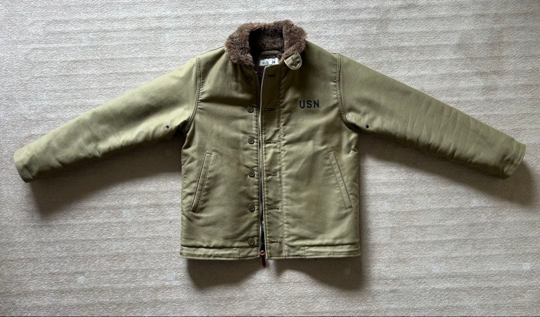 HOUSTON N-1 デッキジャケット 38 ヒューストン NAVYステンシル