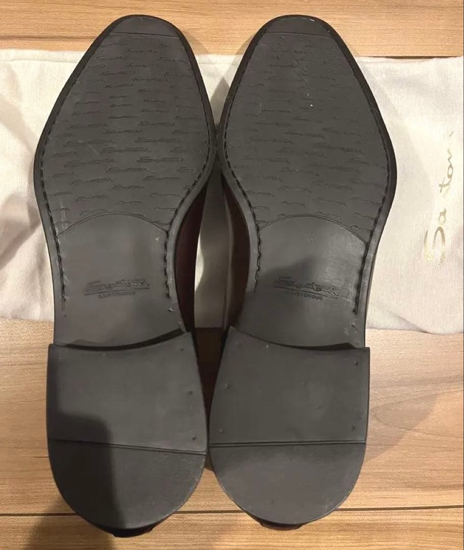 【新品】値下げ中　Santoni ストレートチップ　サイズ5 ダークブラウン
