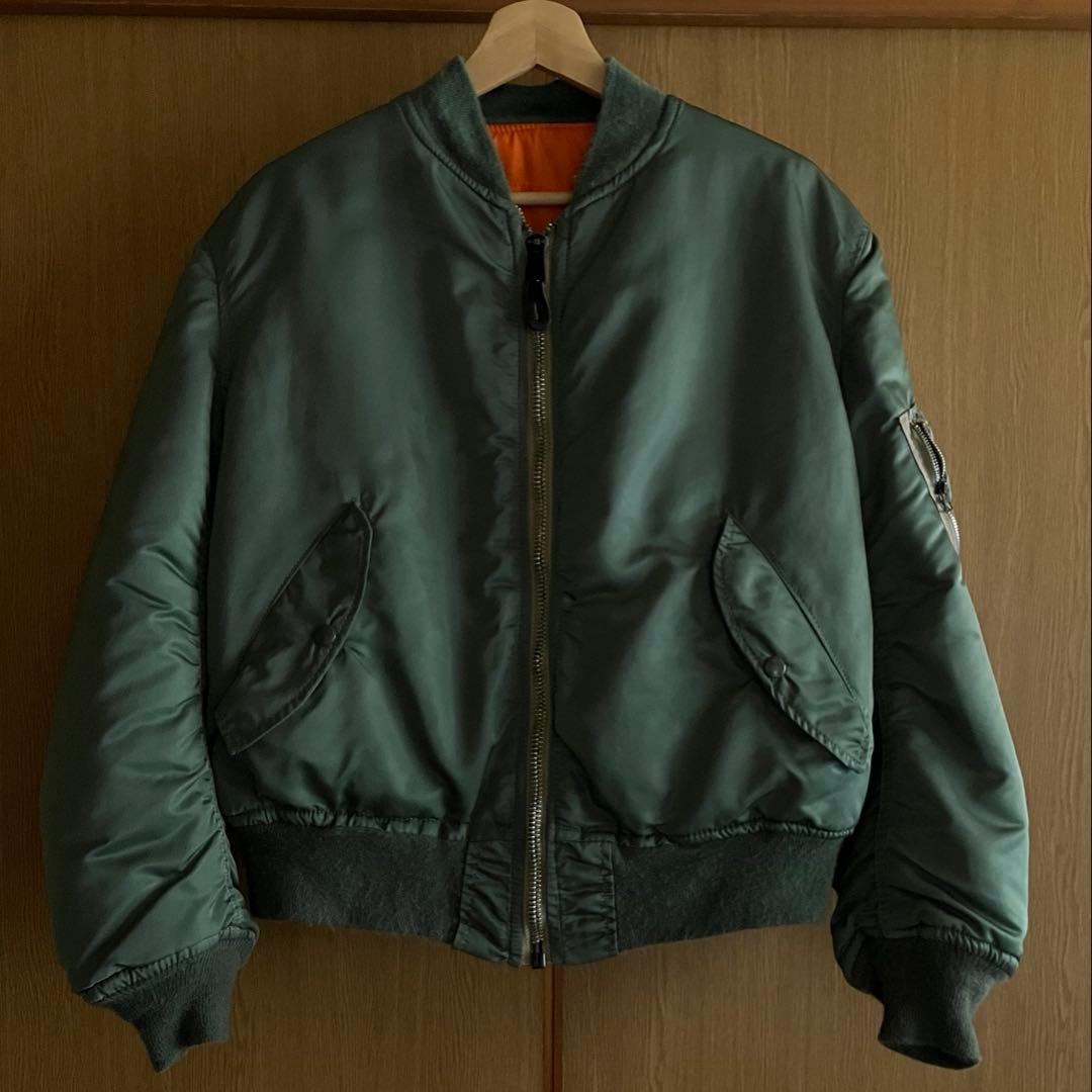 80s USA製 アルファインダストリーズ MA-1 白テープ/ホワイトテープ