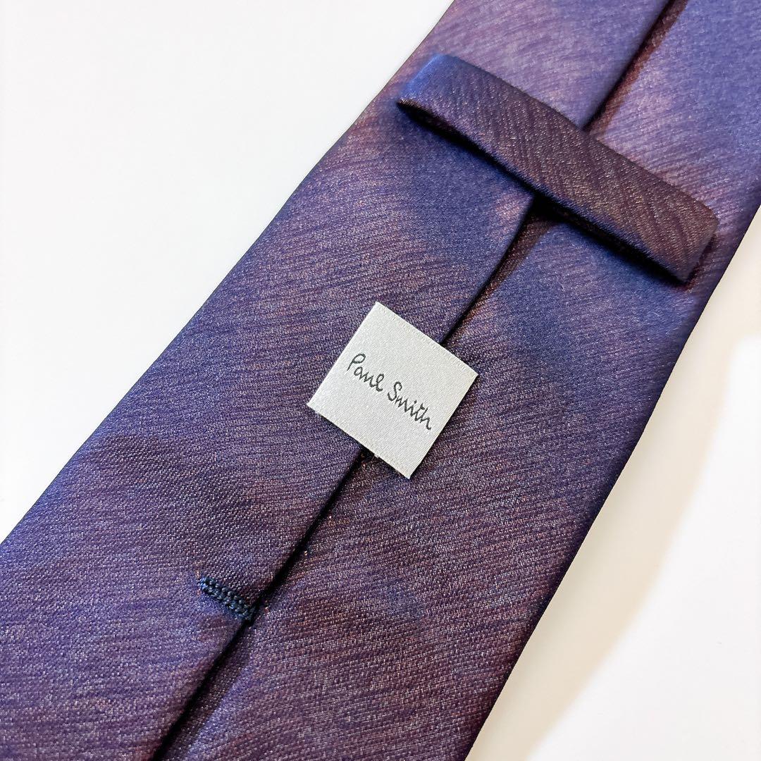 現行 ポールスミス ネクタイ タイ シルク グリッター ラメ パープル ビジネス