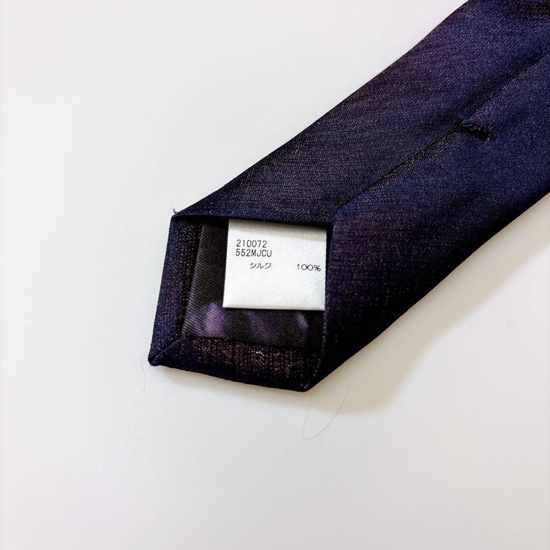 現行 ポールスミス ネクタイ タイ シルク グリッター ラメ パープル ビジネス