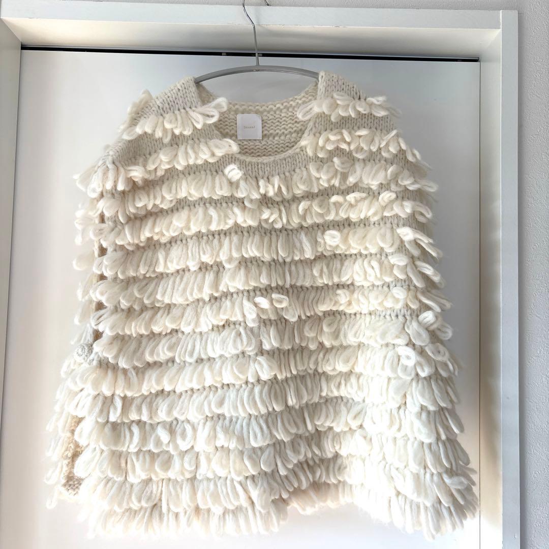 Ecru et Pousse Gauze# ハンドニットベスト新品未使用品