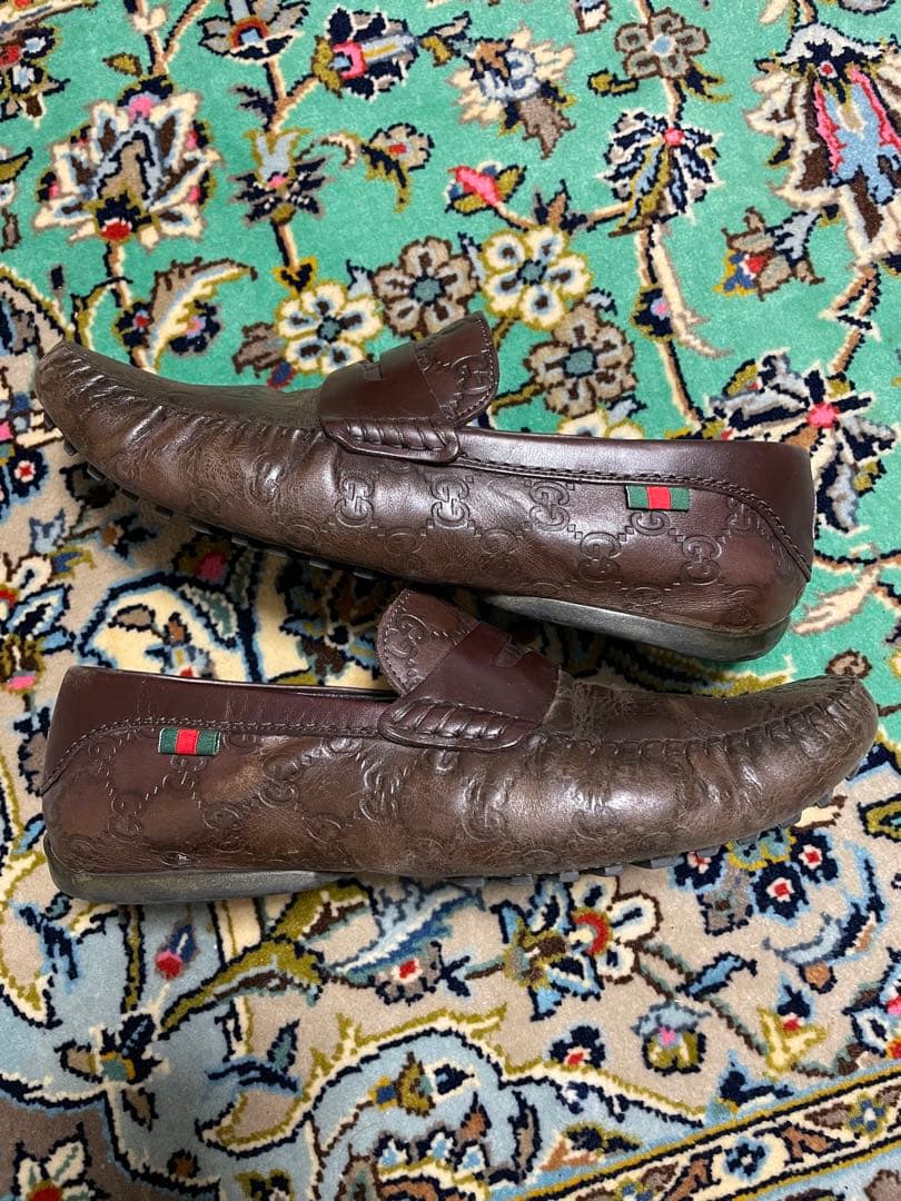 GUCCI ブラウンレザー ローファー 約26.5cm