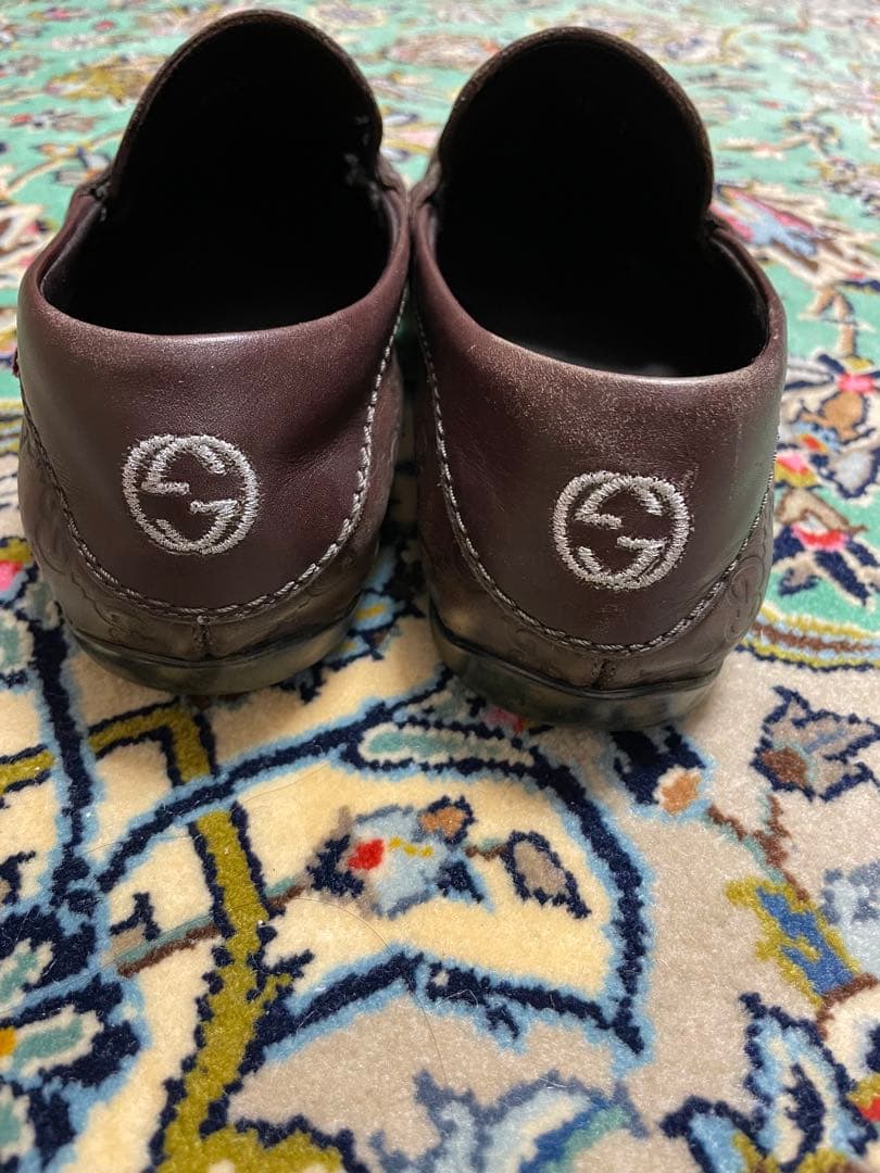 GUCCI ブラウンレザー ローファー 約26.5cm