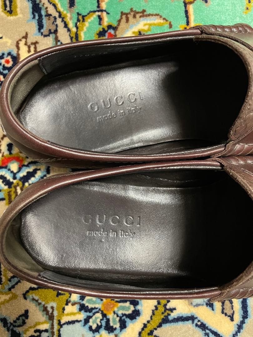 GUCCI ブラウンレザー ローファー 約26.5cm