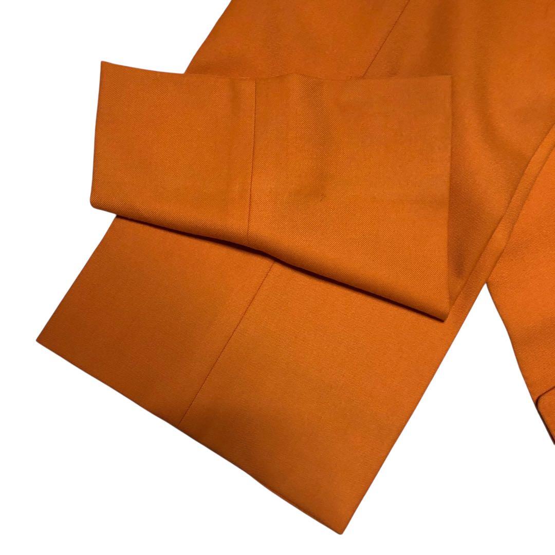 メンズ オレンジ ダブルブレストスーツ ステージ衣装 イニシャル有り 古着