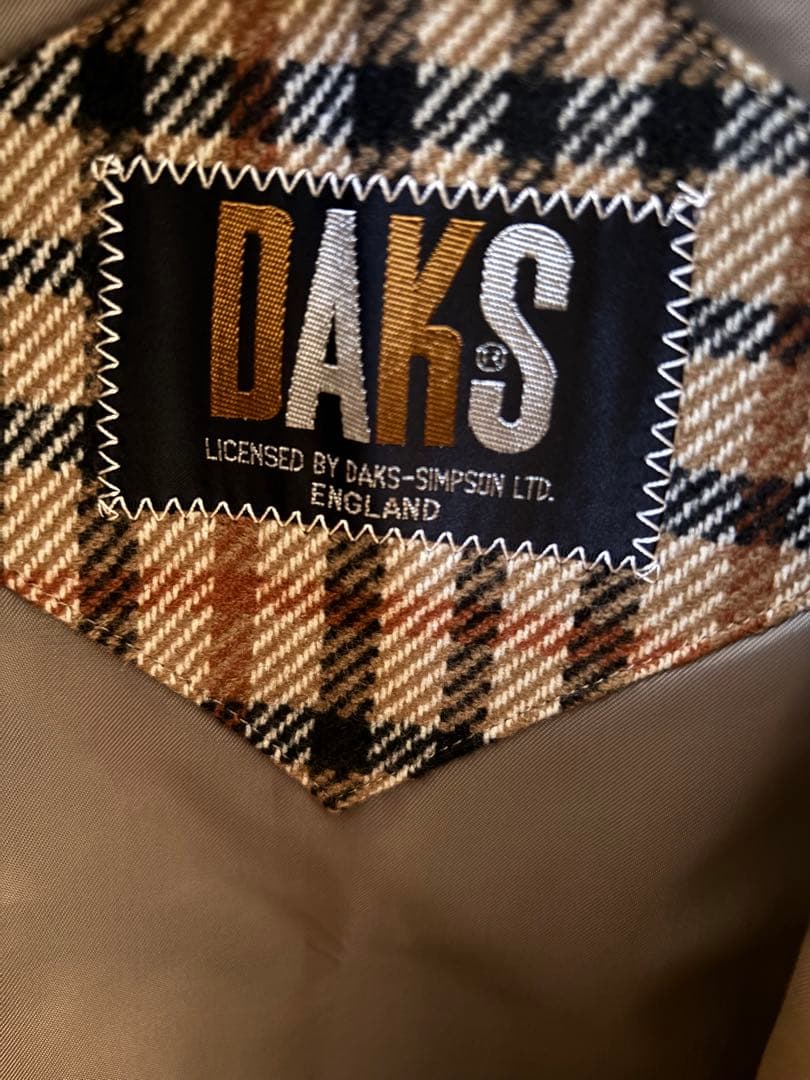 美品！DAKSダックス チェック ライナー付トレンチコート ベージュ　11号