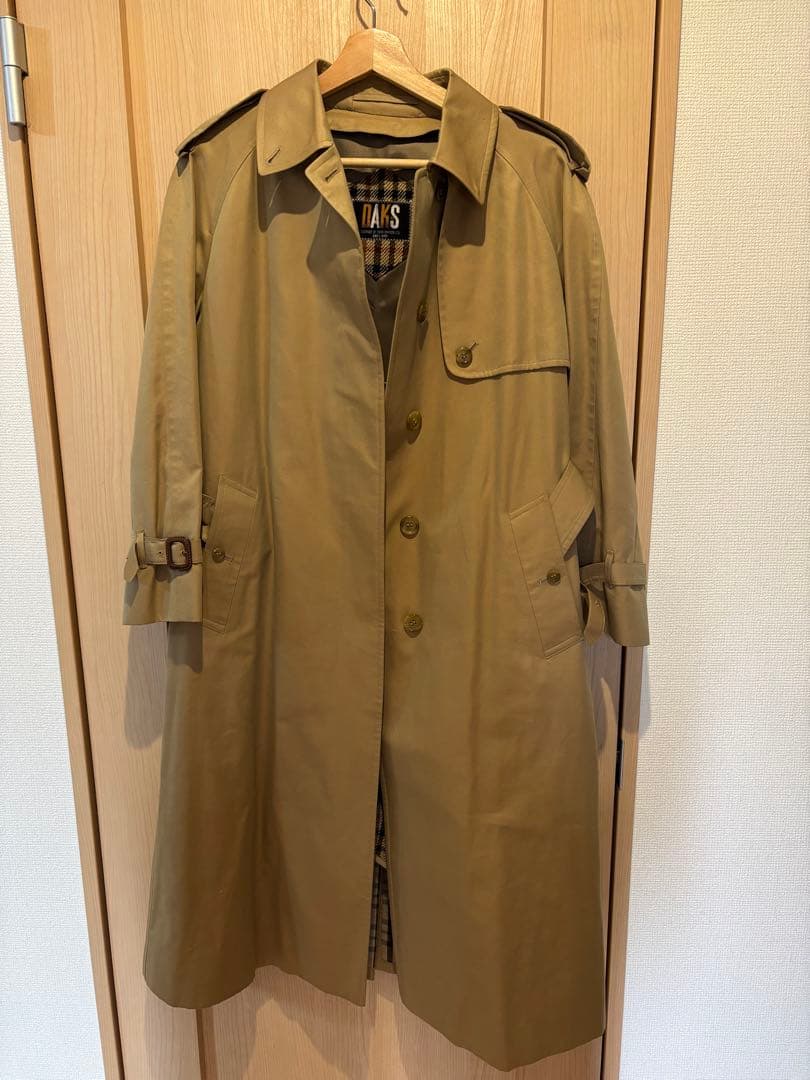 美品！DAKSダックス チェック ライナー付トレンチコート ベージュ　11号