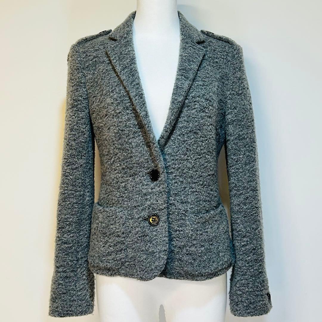 ✨新品✨バーバリーロンドン ウール混ジャケット 起毛ツイード調 2ボタン38