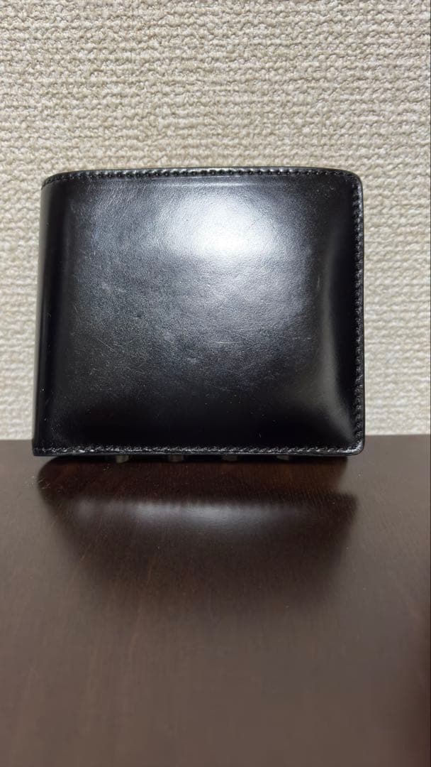 CIMABUE 黒 コードバン 二つ折り財布