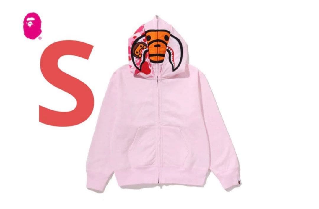 トップス BAPE MILO SHARK FULL ZIP DOUBLE HOODIE