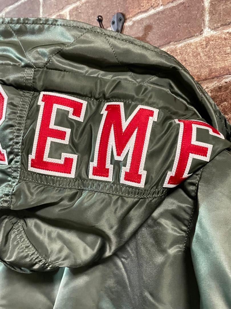 極美品）Supreme 21AW Hooded MA-1 Olive