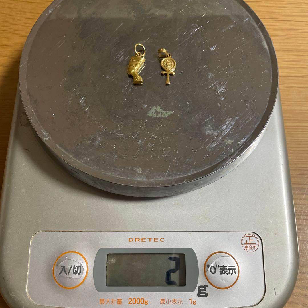 K18 ペンダントトップ　スカラベ　ネフェルティティ　エジプト