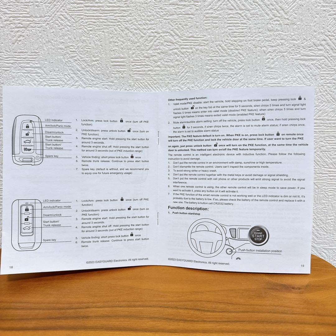 EASYGUARD 車 セキュリティ カーアラーム キーレス リモート エンジン