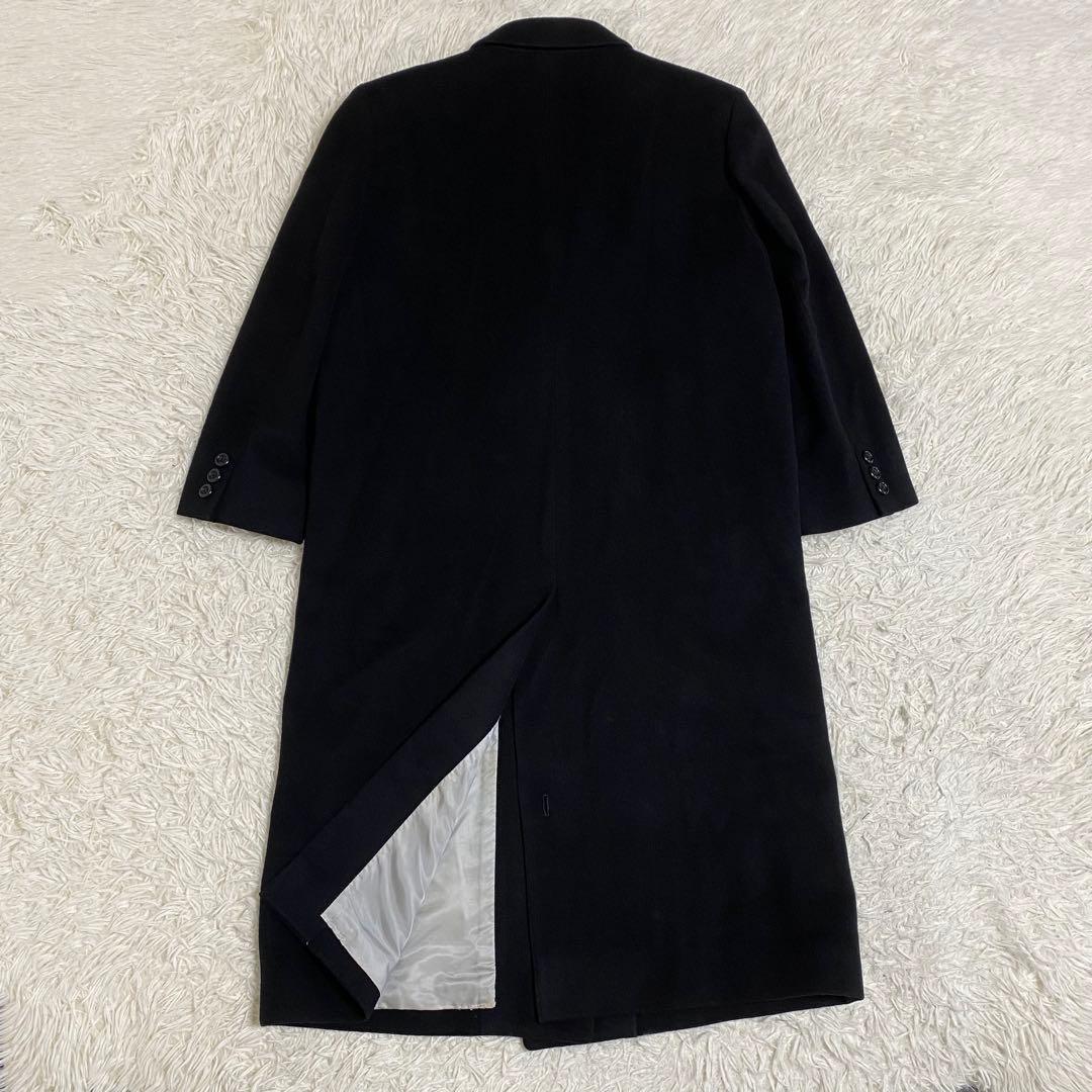 バーバリーズ ダブルチェスターコート　ロング丈　カシミヤ混　ブラック　M