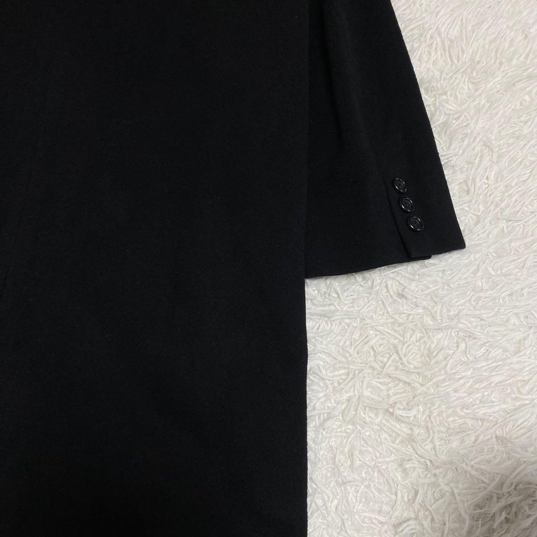バーバリーズ ダブルチェスターコート　ロング丈　カシミヤ混　ブラック　M