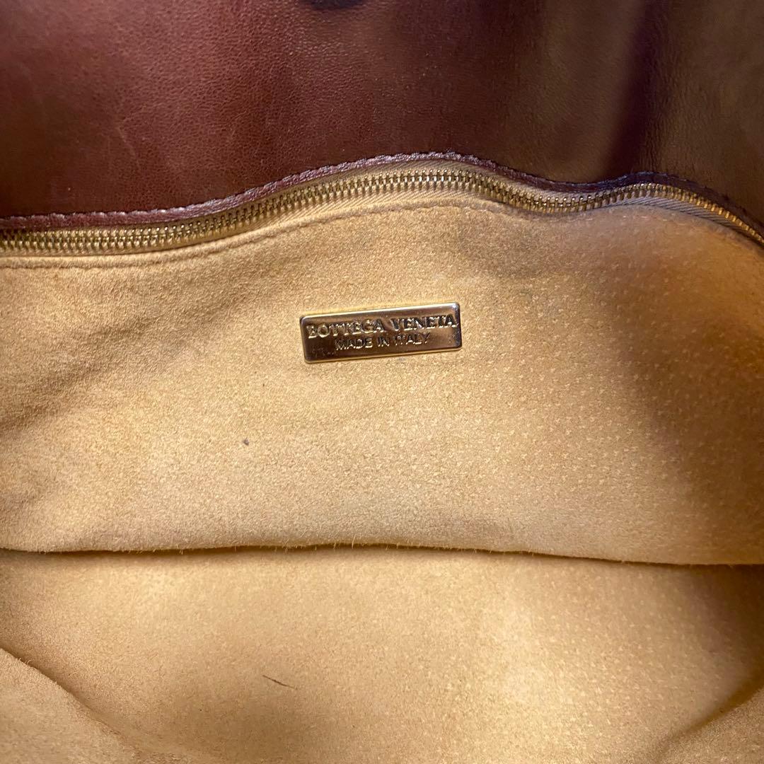 ボッテガヴェネタ ブラウンショルダーバッグ 巾着 イントレチャート