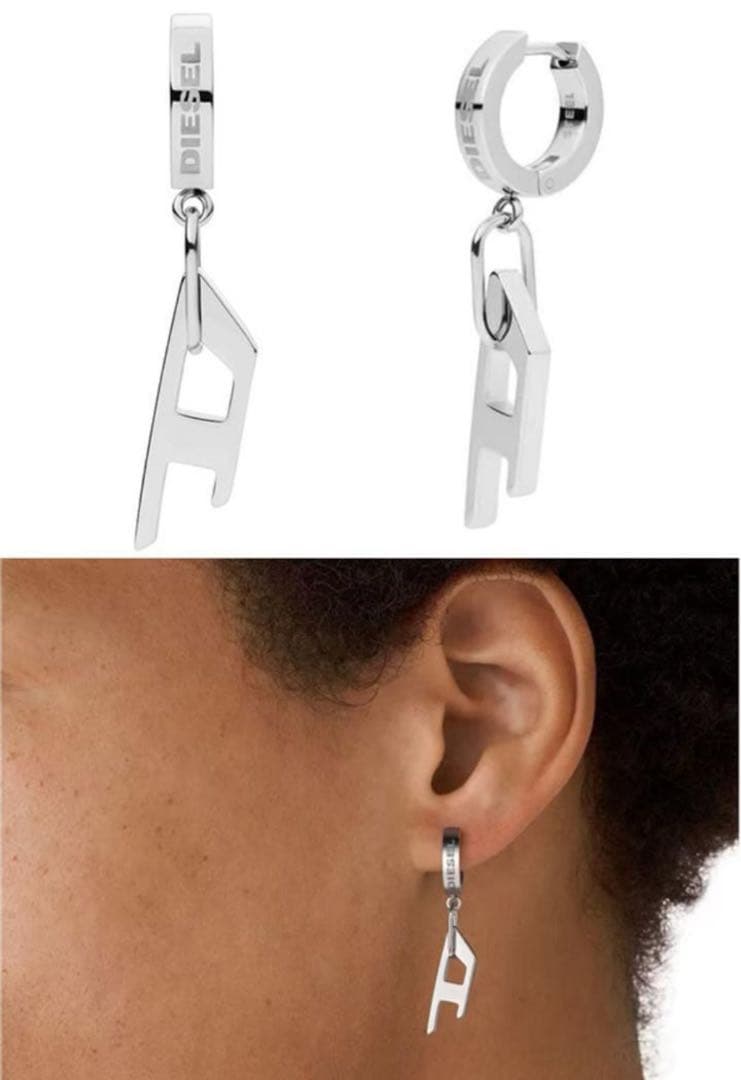 DIESEL 片耳ピアス　平野紫耀さん　松田元太さんが着用　シルバークリップ型