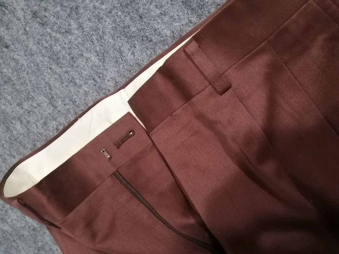 赤茶　秋冬スウェード調　ダブル　スーツ　セットアップ　スラックス　ジャケット