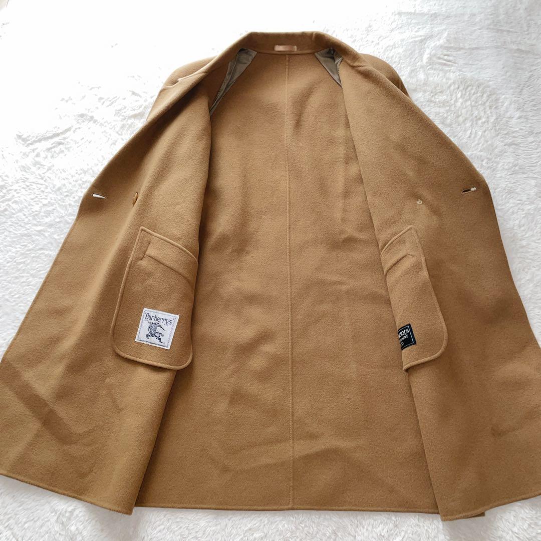 ヴィンテージ　バーバリー　ロングチェスター　リバーコート　ウールカシミヤL